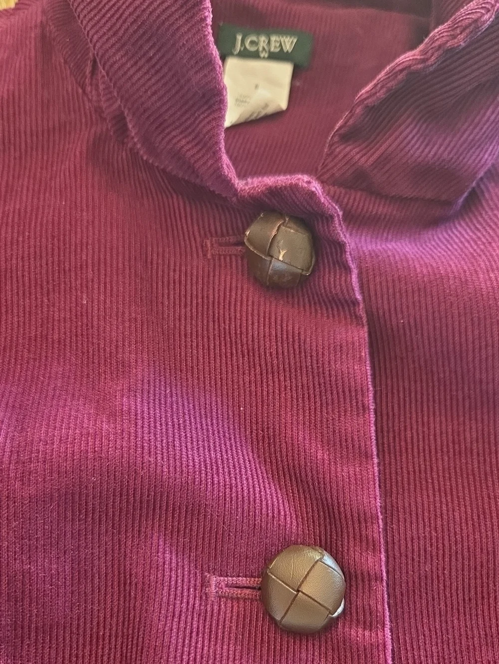 Vintage J.Crew Burgundy Corduroy Jacket Blazer Size 8 Dark Academia 90s